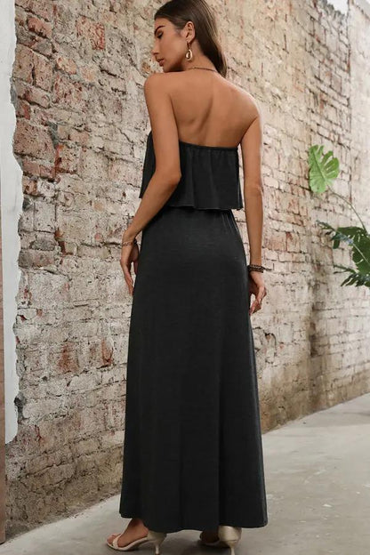 Classic Plain High Waisted Maxi Dress