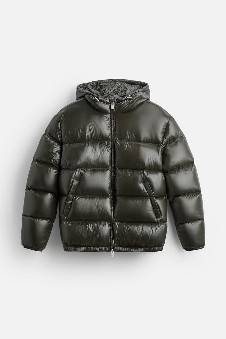 Waterproof Black Hooded Puffer Coat for Men - OutfitLondon