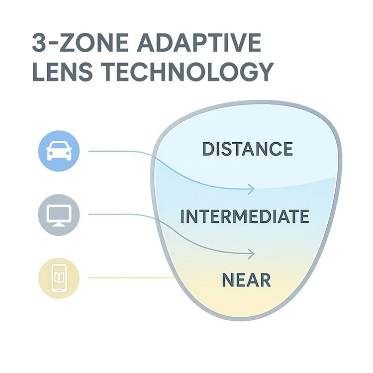 Progressive Multifocal Glasses for Clear Vision - German Intelligent Design for Everyday Use