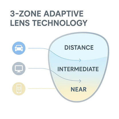 Progressive Multifocal Glasses for Clear Vision - German Intelligent Design for Everyday Use