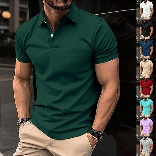 Men's Casual Cotton Short Sleeve Polo Shirt