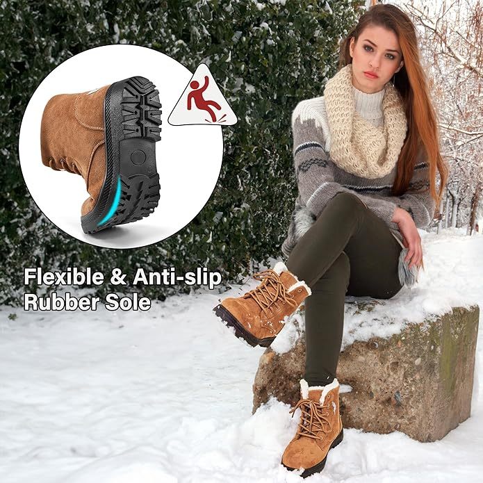 Walk Anti-Slip Waterproof Lace Up Snow Boots Comfortable and Light Weight