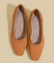 Comfortable Classy Knit Cap Toe Flats-Orange