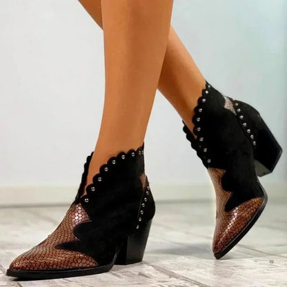Lace-Up Leather Cowboy Boots