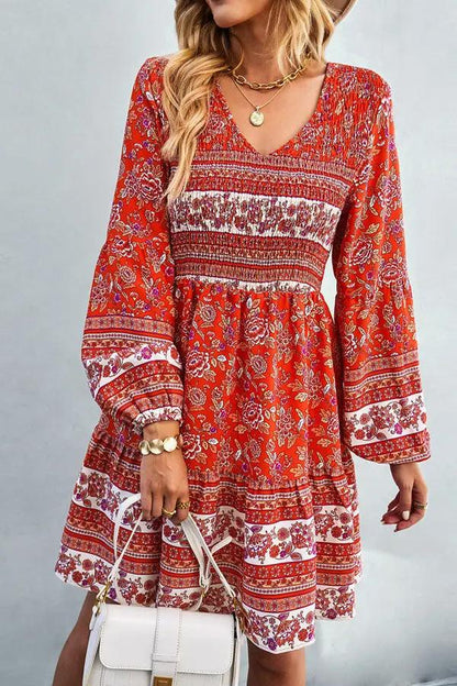 Floral Embroidered Long Sleeve Maxi Dress