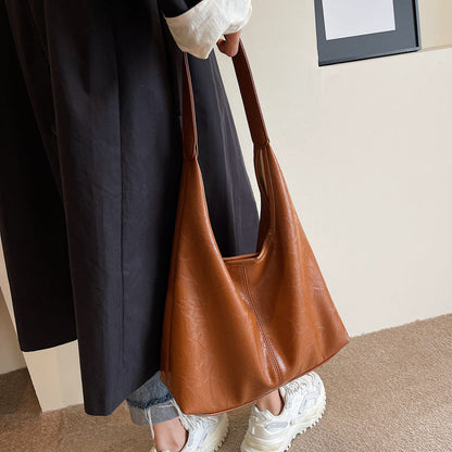 Women's Classic Leather Large Shoulder Bag