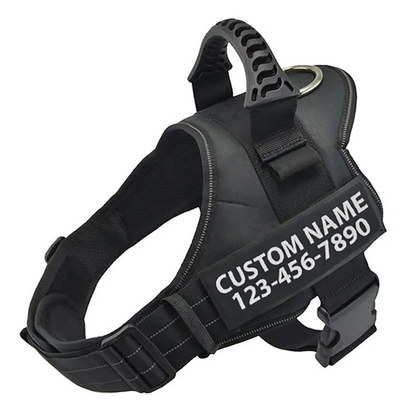 Personalised Dog Harness Strong No Pull Premium Custom Name Reflective Vest
