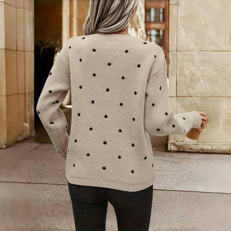 Fun Spotted Crew Neck Sweater