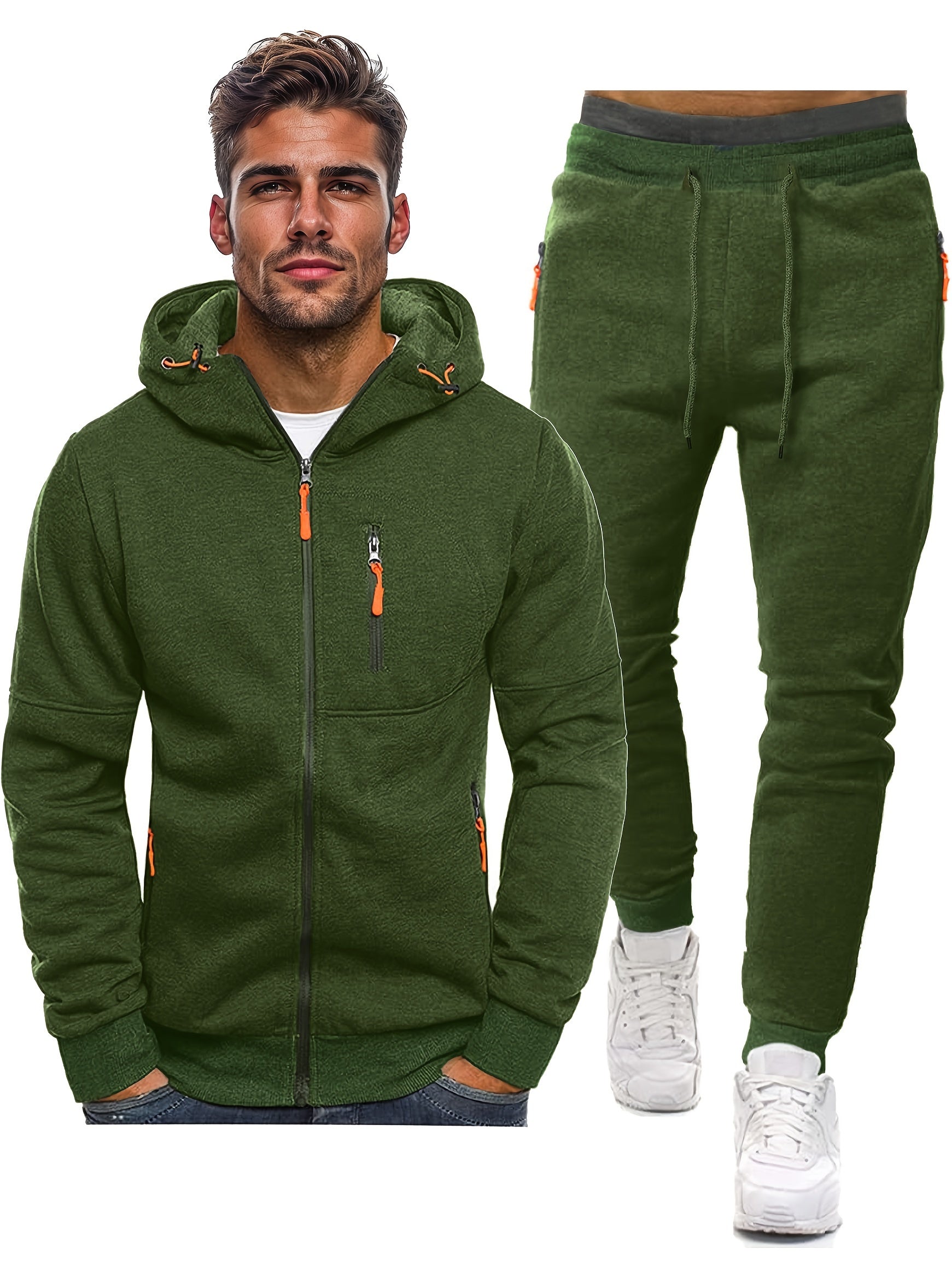 Athletic Fleece Hooded Tracksuit for Men - OutfitLondon