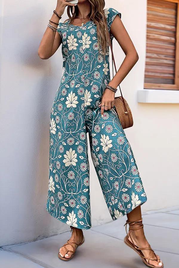 Classic Flower Pattern Comfortable Romper Suit - OutfitLondon