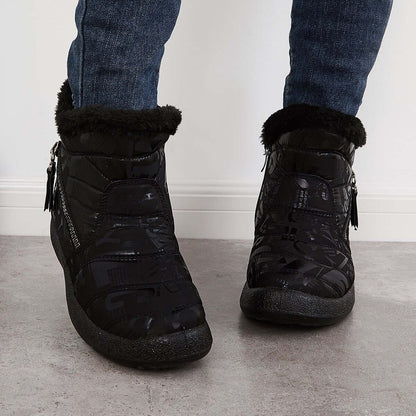 Warm Fur Lining Snow Booties Waterproof Ankle Boots