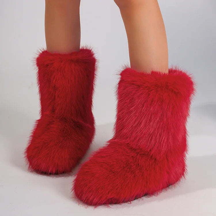 Warm Faux Fur Ankle Boots for Women