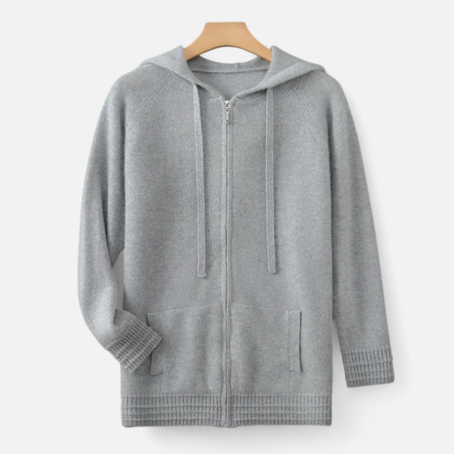Soft Knit Hoodie Zip Up Sweater