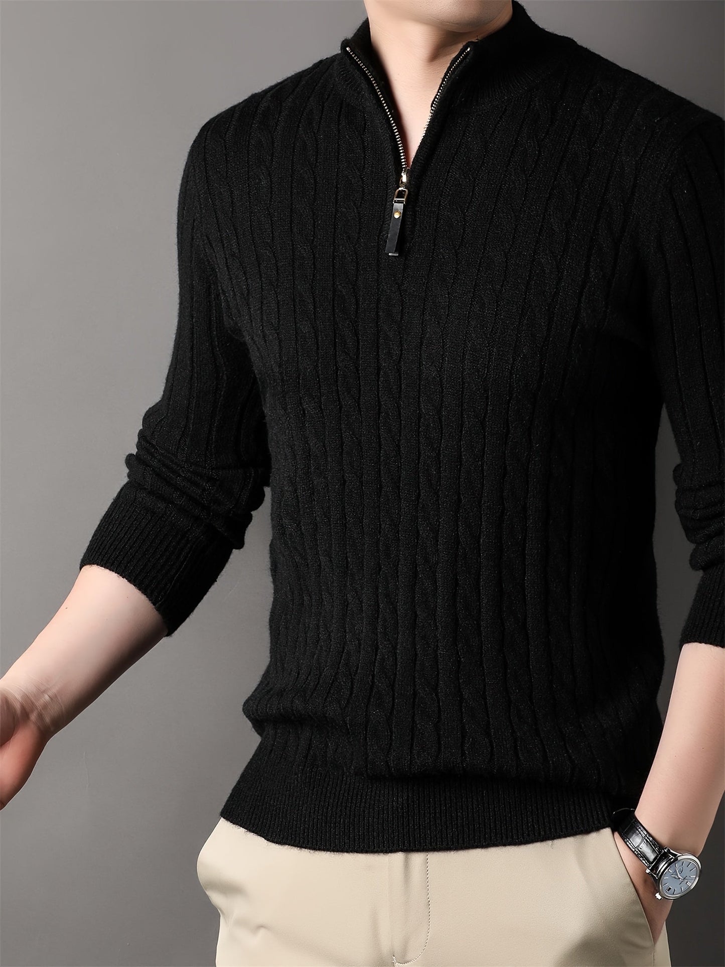 Warm and Cozy Striped Mens Sweater