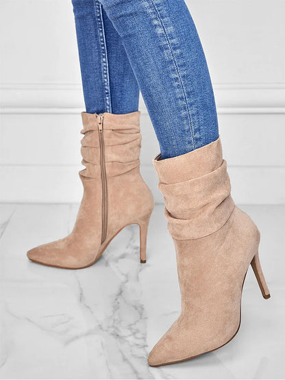 Chic Pointed Toe High Heel Booties