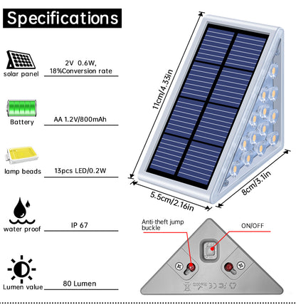 4 Packs Solar-Powered Outdoor Stair Lights