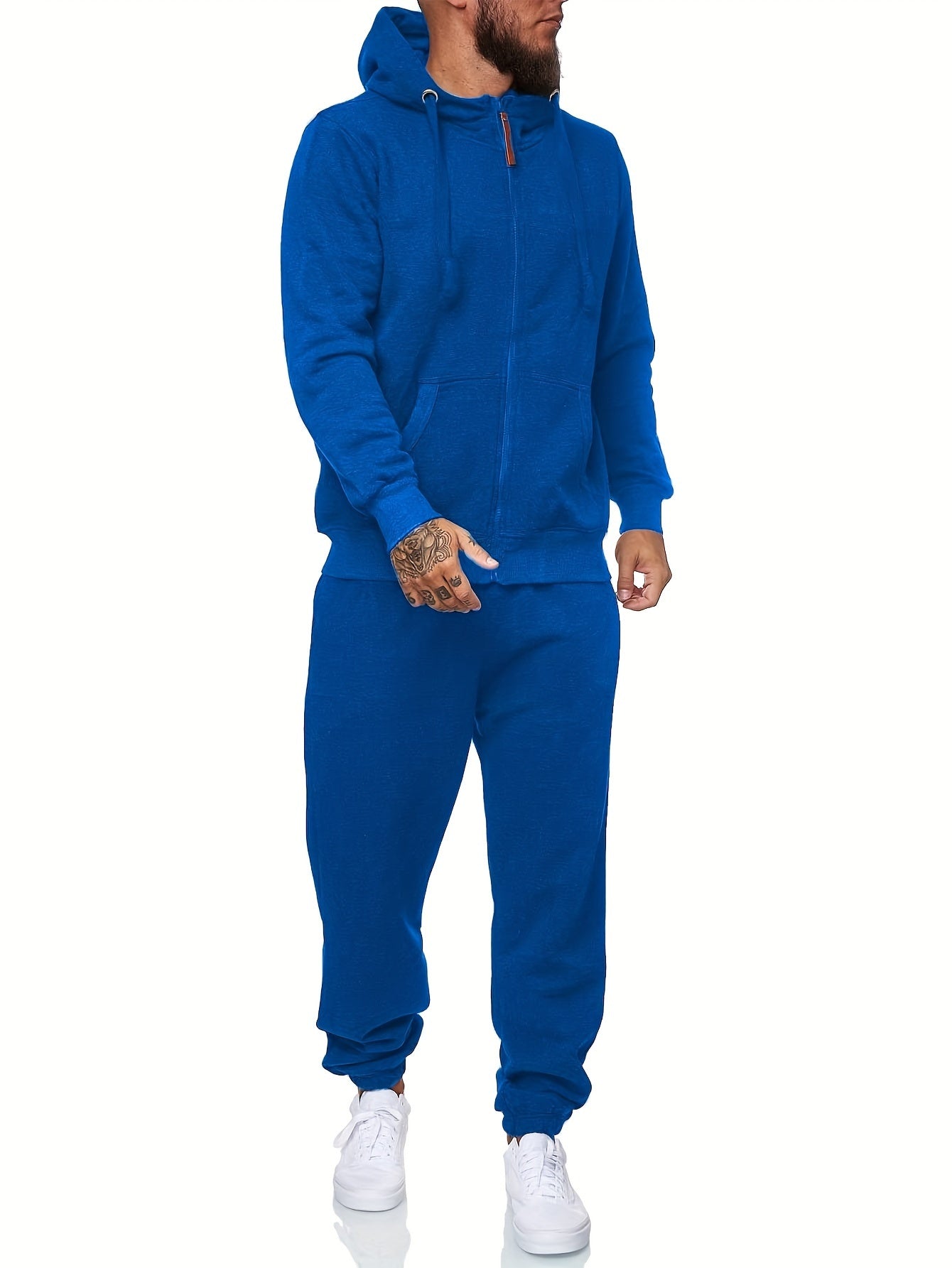 Comfortable Hoodie Track Suit Set with Zip Up Jacket Pants
