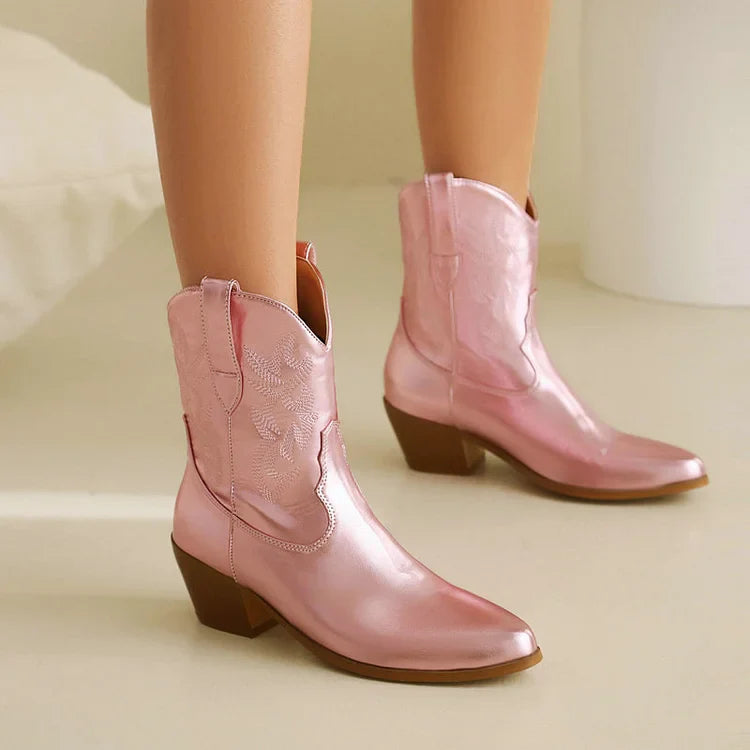Rugged Ladies Cowboy Ankle Boots