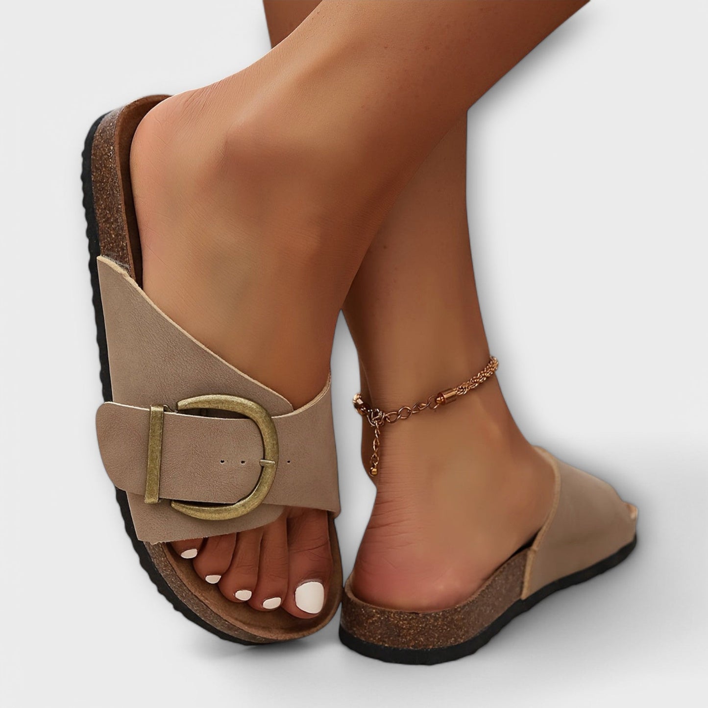 Natural Cork Buckle Women's Summer Sandals