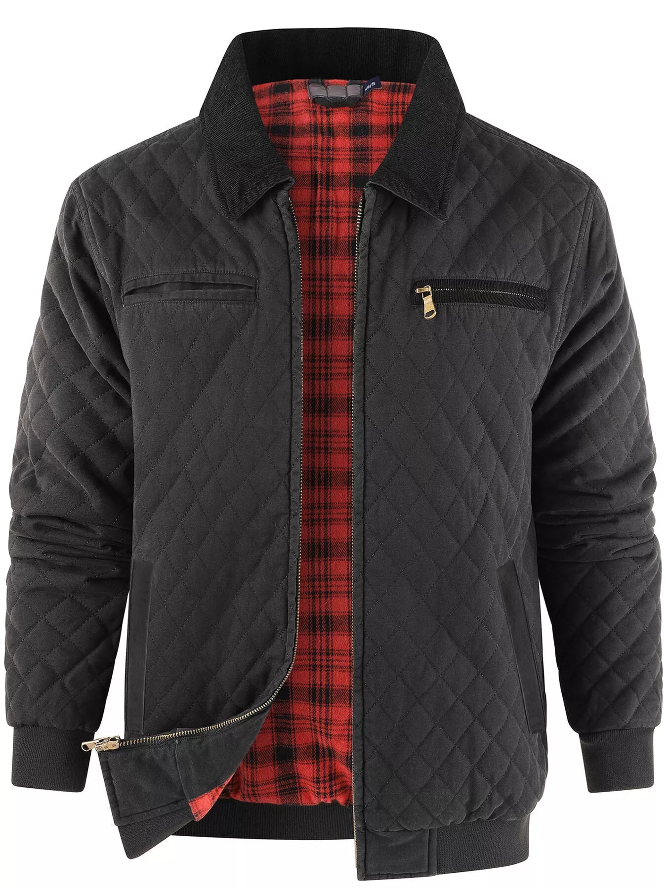 Insulated Flannel Lined Mens Padded Coat - OutfitLondon