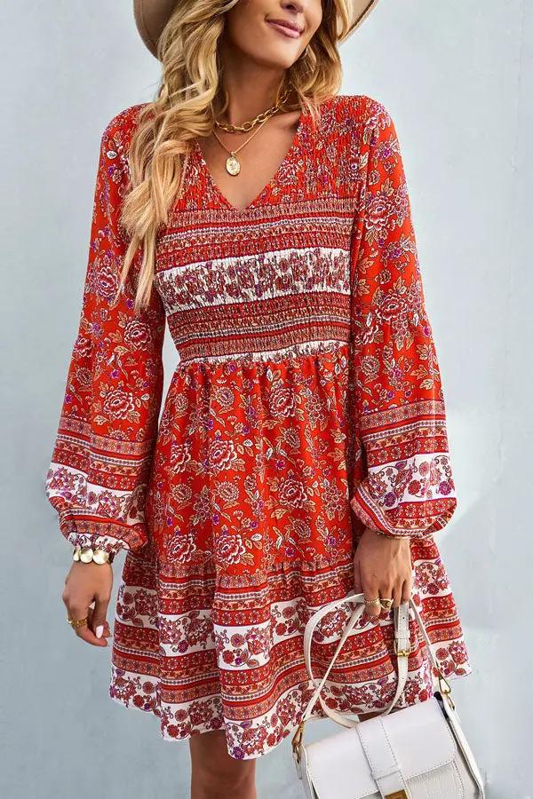 Floral Embroidered Long Sleeve Maxi Dress