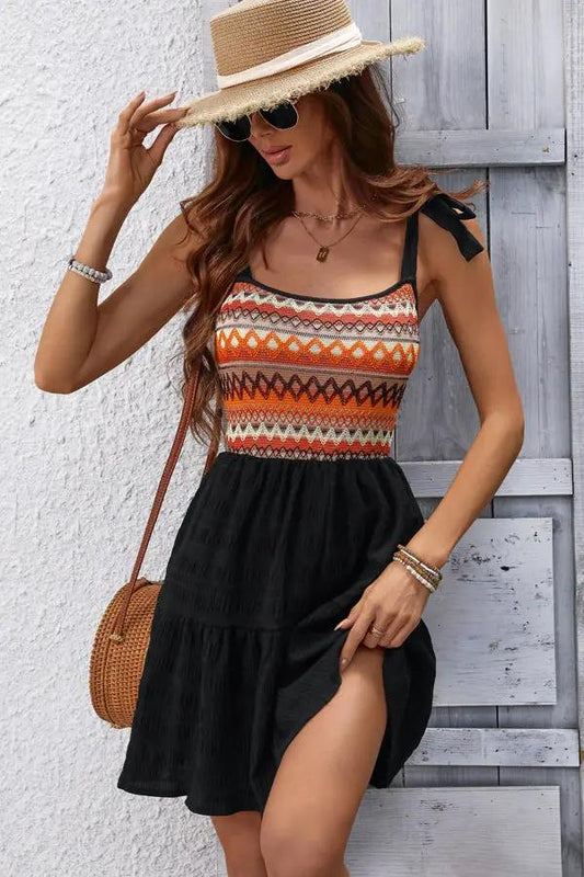 Colorful Floral Patchwork Ruffled Summer Dress - OutfitLondon
