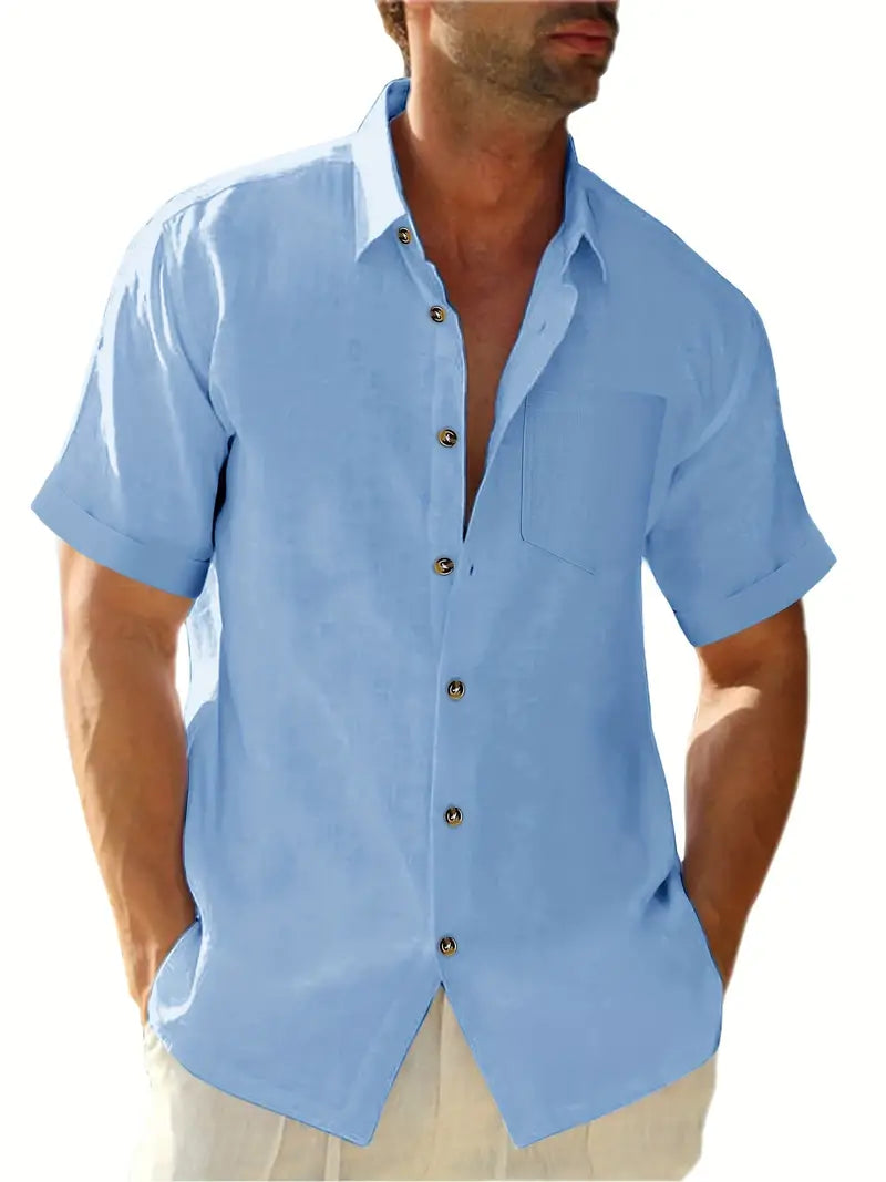 Men's Classic Casual Short Sleeve Shirt - OutfitLondon