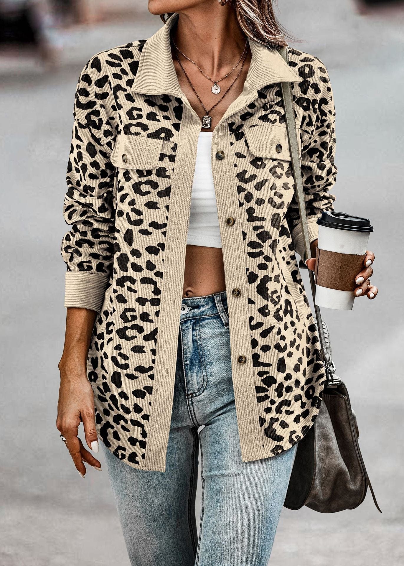 Fashionable Animal Print Spring Jacket - OutfitLondon
