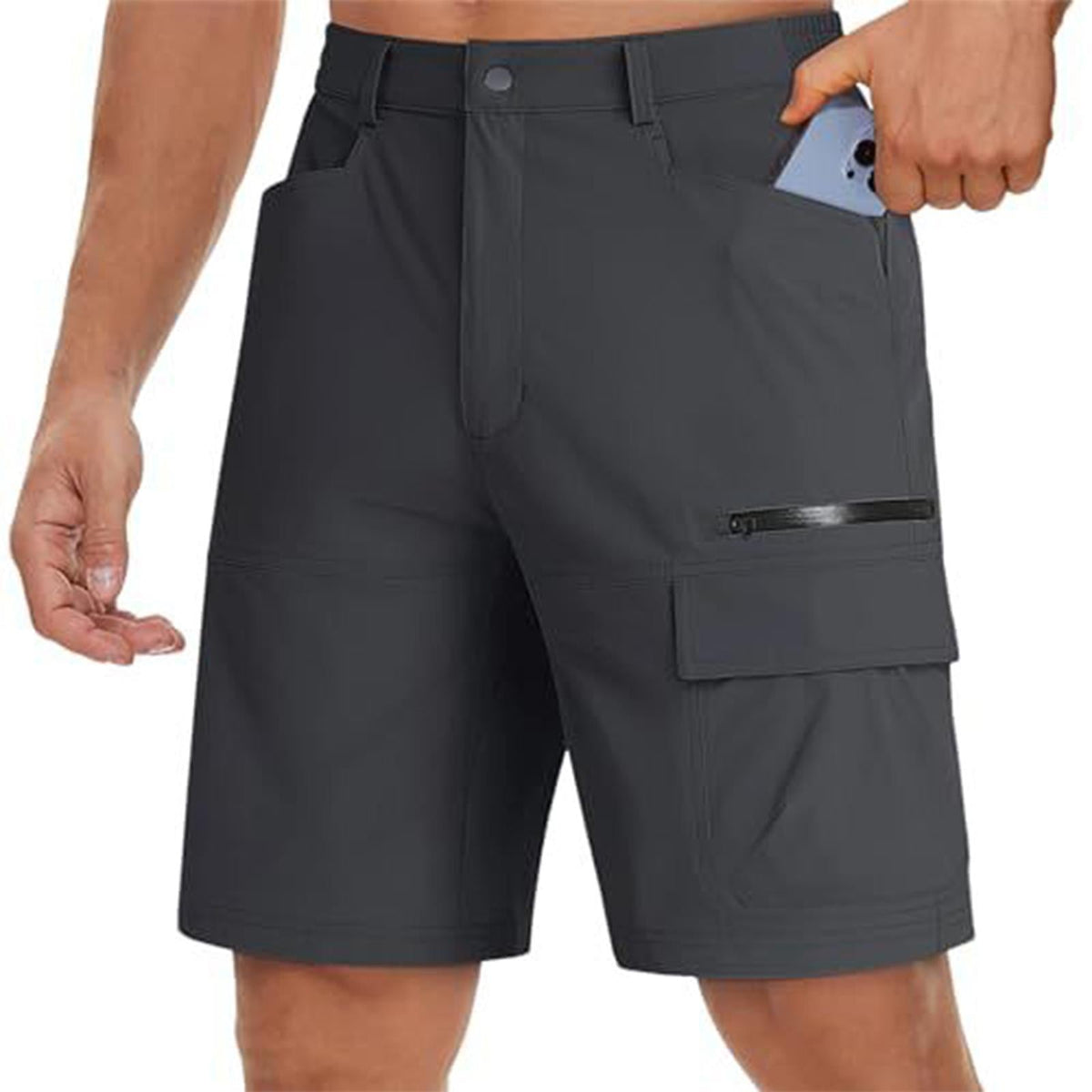 Men's Casual Cotton Cargo Shorts with Multi-Pockets