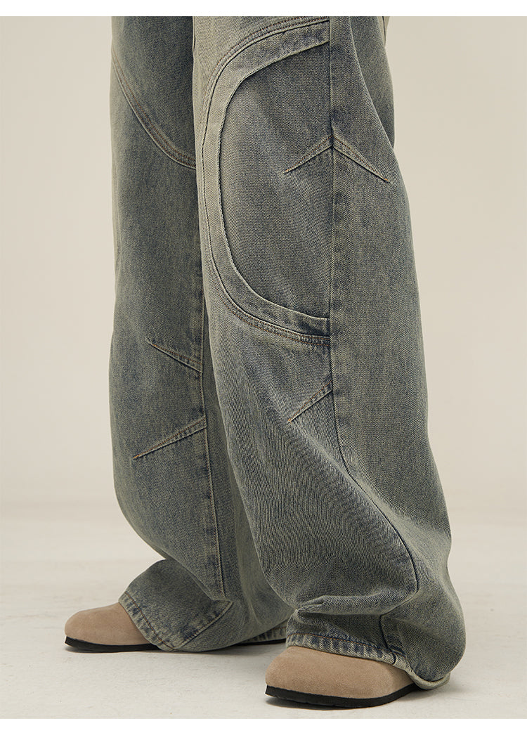 Men's Classic Blue Denim Straight Leg Jeans