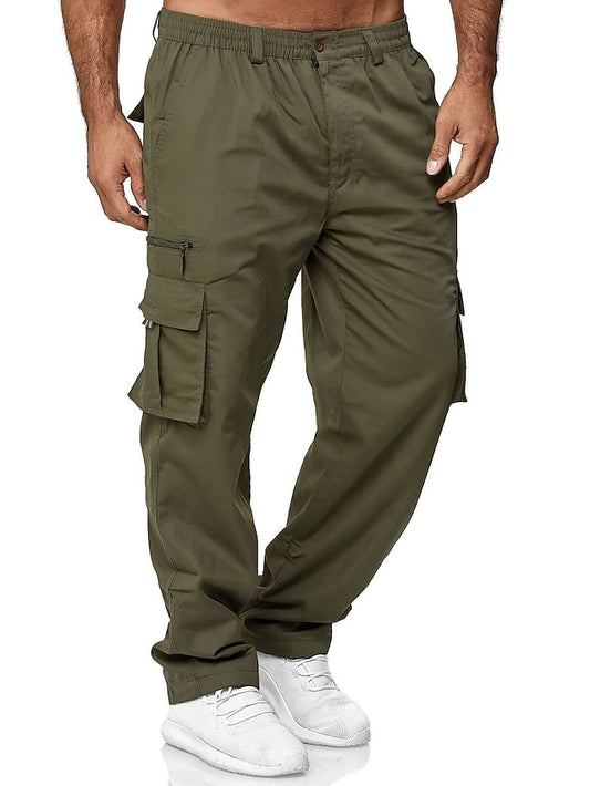 Men's Casual Cargo Pants Trousers Multi-pocket Loose Work Pants Outdoor Trousers Sports Fitness