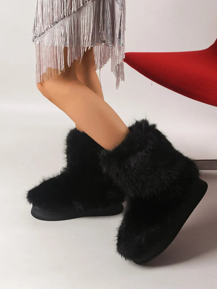 Warm Faux Fur Ankle Boots for Women