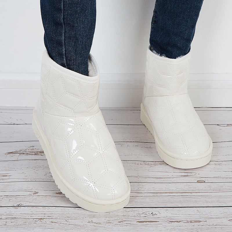 Waterproof Warm Fur Platform Snow Booties Winter Ankle Boots