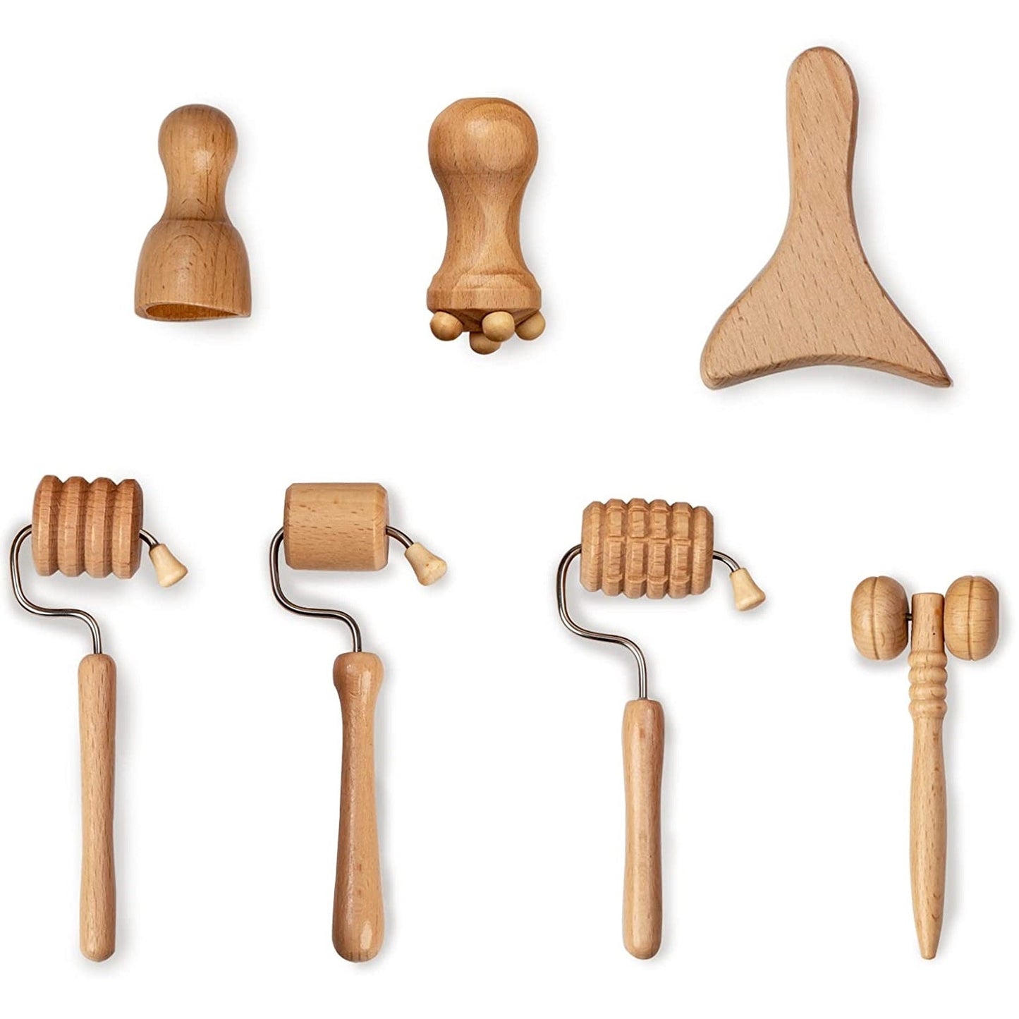 Face Massager Wooden Therapy Slimming Gua Sha Wrinkle Remover Kit