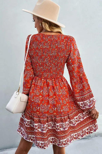 Floral Embroidered Long Sleeve Maxi Dress