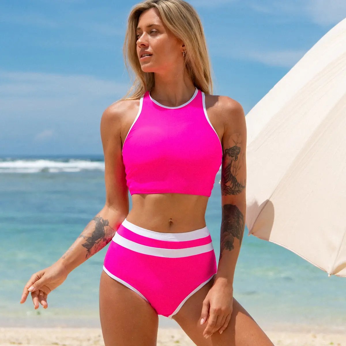 Vibrant Multi Color Swimwear Bikini Set