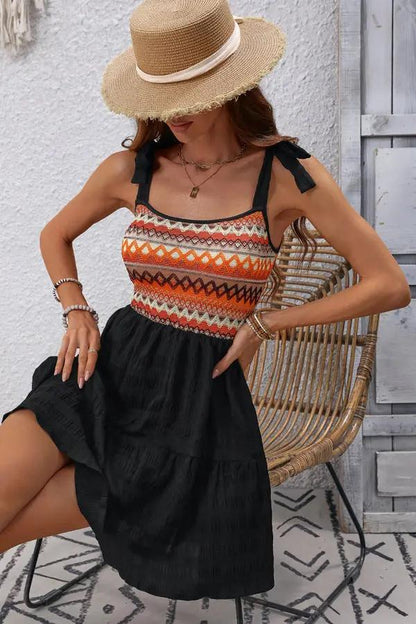 Colorful Floral Patchwork Ruffled Summer Dress