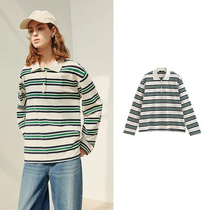 Timeless Horizontal Stripe Button Down Shirt
