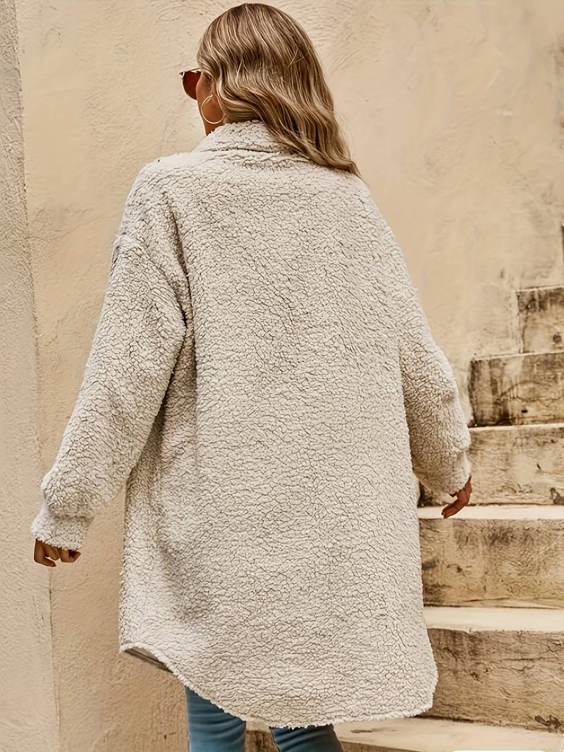 Soft Beige Faux Fur Women's Jacket