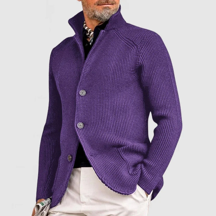 Stylish Mens Knit Coat with Pocket and Fleece Lining