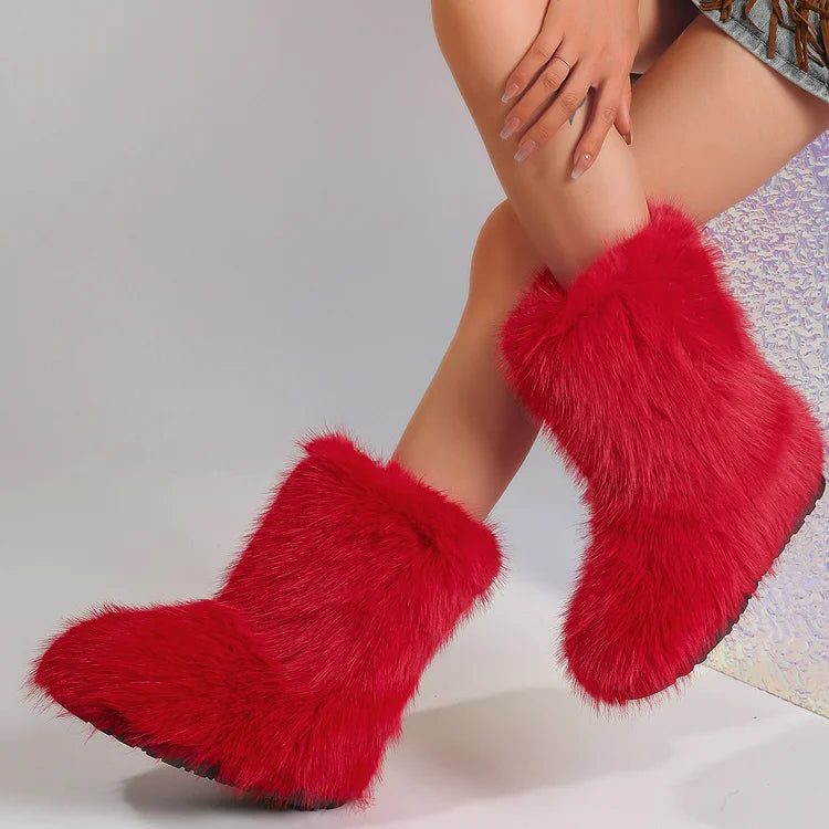 Warm Faux Fur Ankle Boots for Women