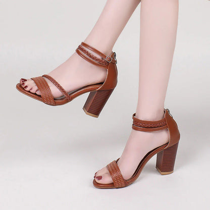 Elegant Comfort Sandals with a Stable Block Heel