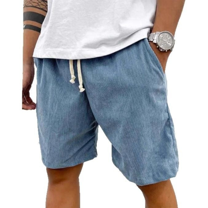 Men's Casual Corduroy Drawstring Shorts
