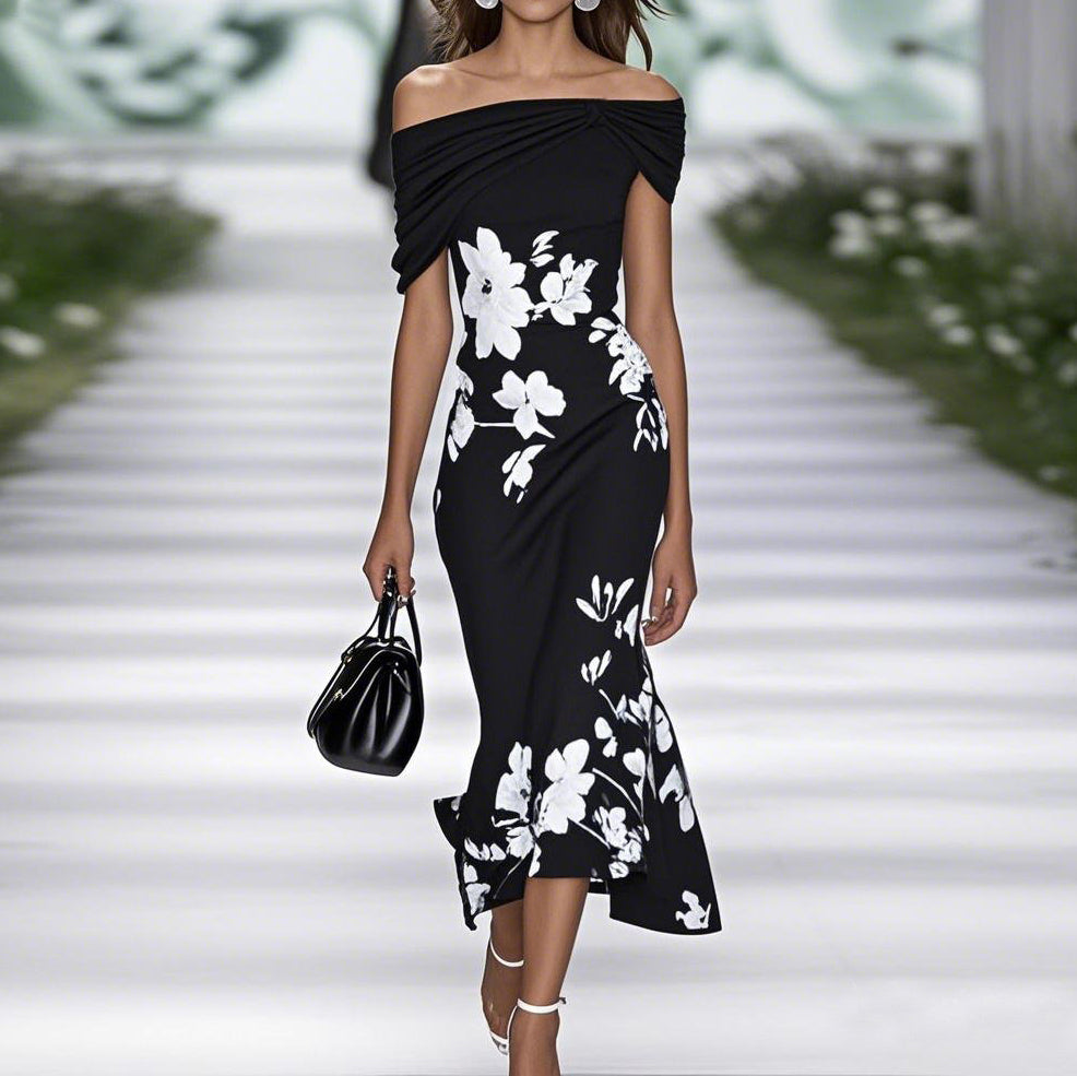 Chic Cold Shoulder Knee Length Dress
