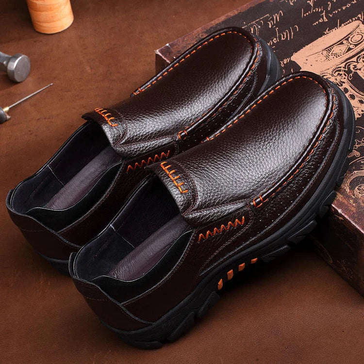 Comfortable Mens Slip On Leather Shoes - OutfitLondon