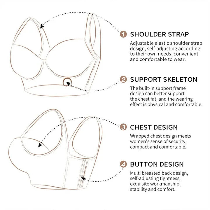 Full Coverage Bra Shapewear Incorporated Hide Back Fat Bra Plus-Size