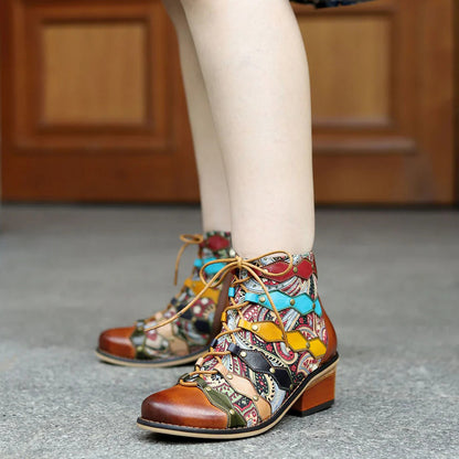 Vintage Handmade Romantic Exquisite Ankle Boots