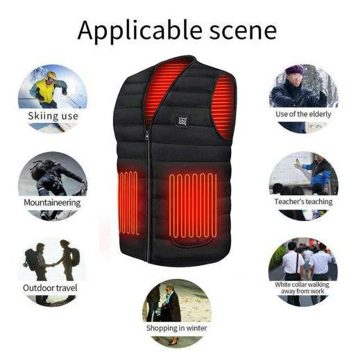 Heated Jacket Men Women Heating Coat Warm Winter Vest Electric USB Jacket Thermal