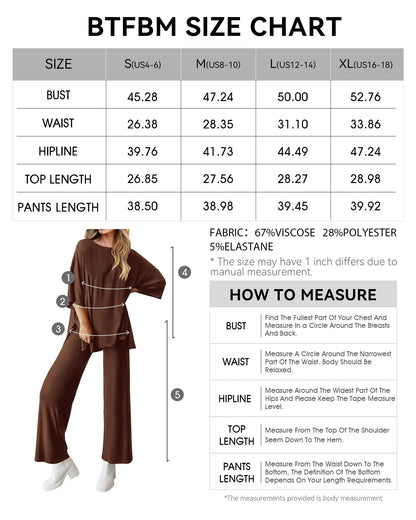 Relaxed Fit Short Sleeve Blouse and Wide Leg Pants Set