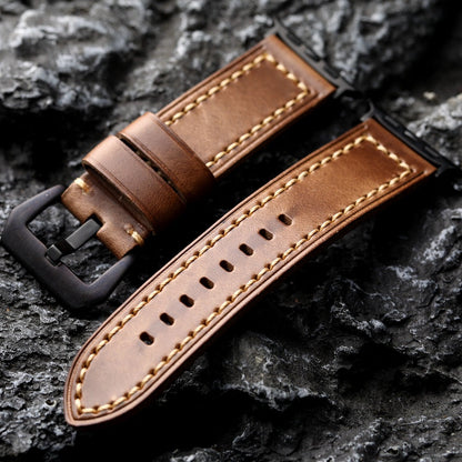 Brown Genuine Leather Strap for Apple Watch - OutfitLondon